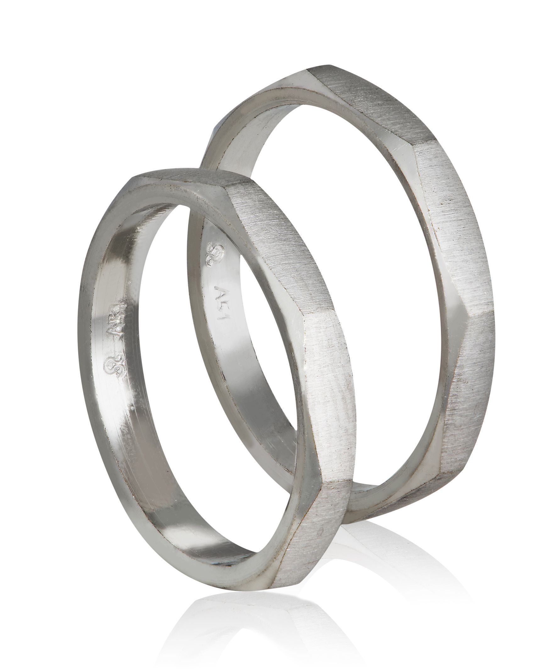 White gold wedding rings 3mm (code 407)